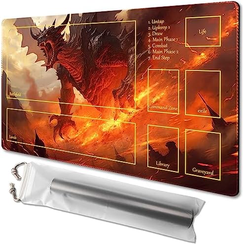 MTG Playmat - Non-Slip Backing Printing, Ideal for Card Game Enthusiasts TCG Playmat (MTG2-Arrival of The Drago-Deck)