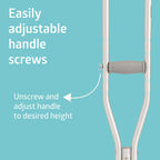 Medline Youth Aluminum Guardian Crutches for Kids, Adults & Seniors 4’6”–5’2”Tall, Walking Aid for Reliable Balance, Comfortably Holds Up to 300 lbs.