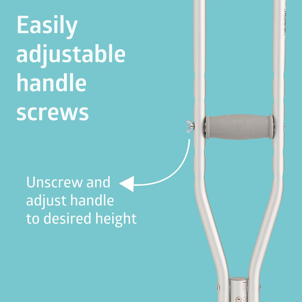 Medline Youth Aluminum Guardian Crutches for Kids, Adults & Seniors 4’6”–5’2”Tall, Walking Aid for Reliable Balance, Comfortably Holds Up to 300 lbs.