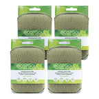 EcoTools Exfoliating Body Buffer, for Body Cleansing, Designed with Strap, Sustainable and Vegan Body Scrubber, 4 Count
