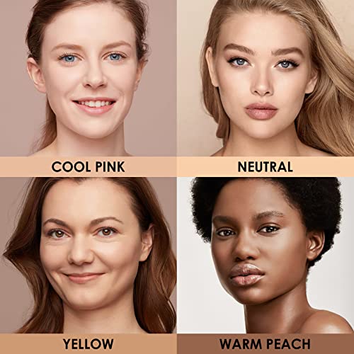 FOCALLURE PerfectBase Lasting Poreless Liquid Foundation, Medium to Full Coverage with Matte Finish, Covers Blemishes & Under-Eye Circles for All Skin Types, CP32 AMBER