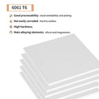 Tynulox 1PCS 6061 Aluminum Sheet Metal 1/16" x 12" x 12", Aluminum Plates Covered with Protective Film, Heat Treatable Aluminum Flat Bar for DIY Craft, Industry
