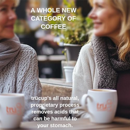 trücup Low Acid Coffee, Light Roast Whole Bean Coffee 80 Oz, Natural Water&Steam Process (60% Less Acid), Smooth Flavor, Stomach-Friendly Rich in Antioxidants