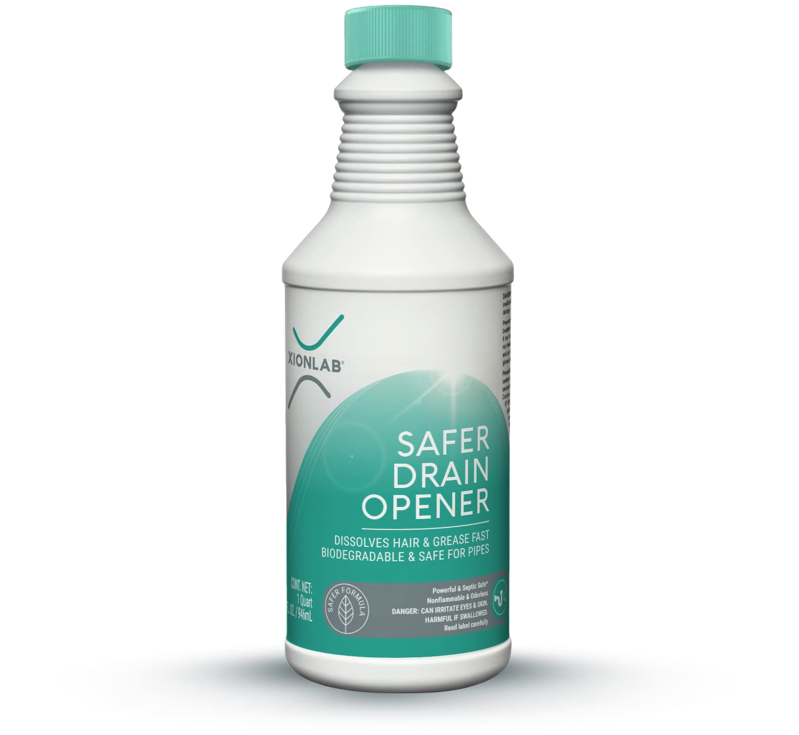 XionLab Safer, Greener Drain Clog Remover – Industrial-Strength Liquid Drain Cleaner for Hair & Grease – Septic Safe, Odorless, Biodegradable for Bathroom Sink, Bath Tub, & Shower Drain – 32 oz
