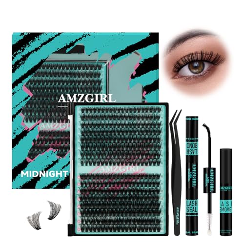 Lash Clusters Kit 320Pcs 60D 80D DIY Individual Lashes Extension Kit Lash Bond And Seal Lash Remover For Eyelashes Extensions Lash Applicator Tool For False Eyelash Cluster Kit At Home(D-Mix10-16mm)