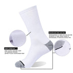EnerWear 10 Pack Men's Cotton Moisture Wicking Heavy Cushion Crew Socks White Size 10-13 (Shoe Size 6-12)