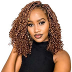 Niseyo Goddess Box Braids Crochet Hair 14 Inch 8 Packs Short Crochet Box Braids Pre Looped Curly Ends Boho Style Synthetic Hair (30#/Medium Dark Brown)