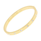 kate spade new york Set in Stone Metal Stone Hinged Bangle, Clear/Gold, One Size