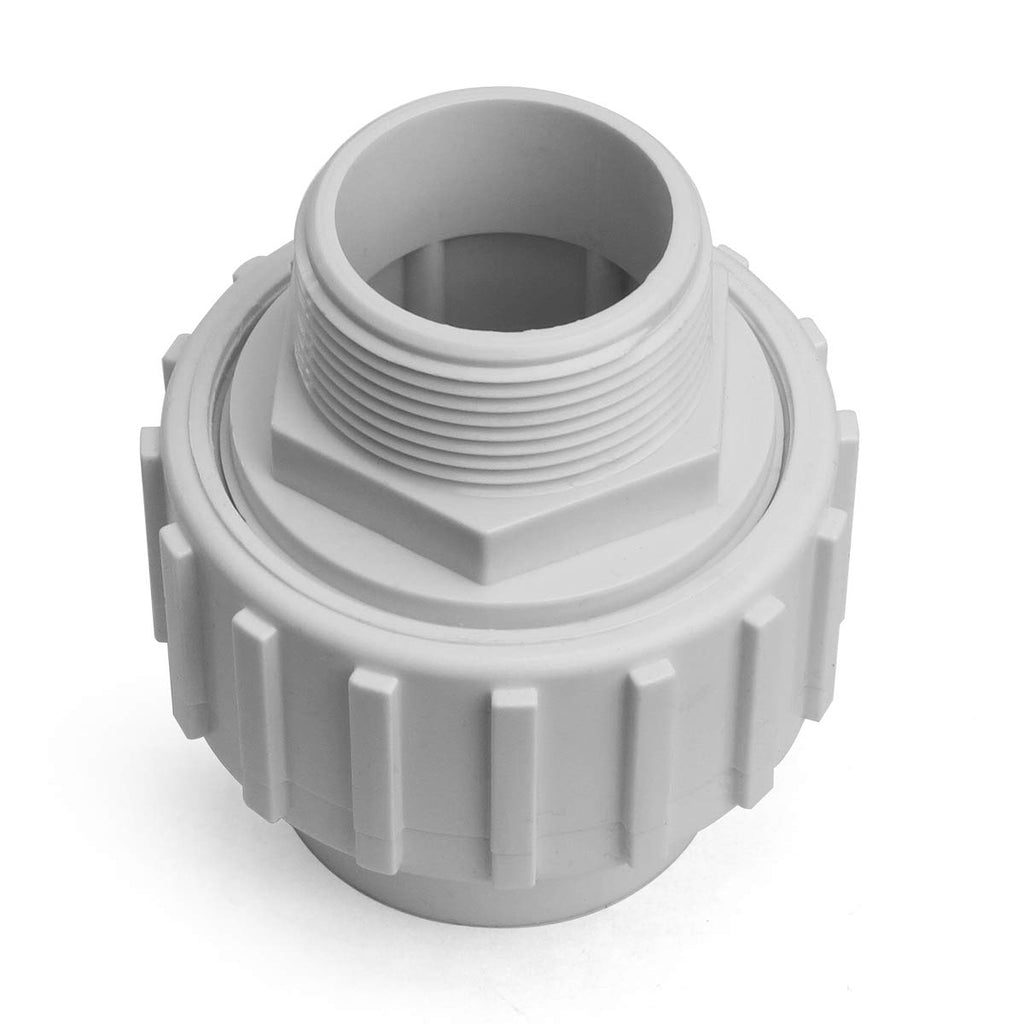 XtremepowerUS 2-Pieces Universal 1.5" PVC x 1.5" Slip Union Socket Joint Adapter Fitting Quick Connector Replacement (Male X Slip) Pool Spa Pump