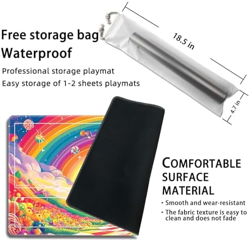 MTG Playmat with Zones Magic Card Playmat Game Mat,TCG & CCG Card Games Mat with Free Storage Bags Size 24 x 14 Inches (with Zones,Sun3)