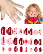 Press on Nails for Kids,tween Girls Trendy Stuff Fake Nails Kit,Pre-glue Glitter Stick on Nails for Kids 6,7,8,9,10-12 years old, Great for Girl Birthday Gifts,Parties&Makeovers Decoration