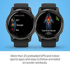 Garmin Venu 2, GPS Smartwatch with Advanced Health Monitoring and Fitness Features, Slate Bezel with Black Case and Silicone Band , 27.9 mm (Renewed)