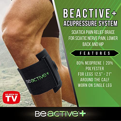 BeActive Plus Acupressure System - Sciatica Pain Relief Brace For Sciatic Nerve Pain, Lower Back, & Hip - Be Active Plus Knee Brace With Pressure Pad Targeted Compression For Sciatica Relief - Unisex