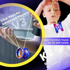 MAGICYOYO V3 & K2 Yoyo Pack, Metal & Plastic Responsive Yoyo for Kids 8-12, Unresponsive Yo Yos for Adults, Pro Yo-yo Pack for All Skill Levels, Butterfly Yo Yo with Complete Accessory Kit