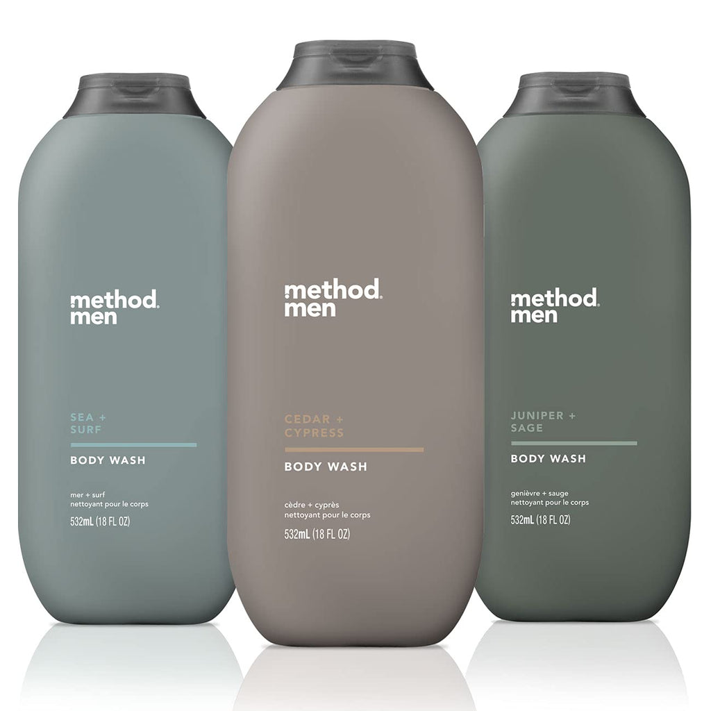Method Men, 3-pack Body Wash 18 Oz Each (Sea + Surf, Cedar + Cypress, Juniper + Sage)