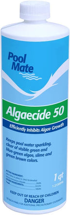 Pool Mate 1-Quart 2-Pack Premium Algaecide 50, Algaecide for Pool, Made in USA