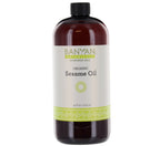 Banyan Botanicals Organic Unrefined Sesame Oil – Rich & Warming Ayurvedic Massage Oil for Body & Scalp – Traditional Abhyanga Oil for Deep Tissue Grounding & Recovery – 34 oz – USDA Organic