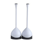 Clorox Toilet Plunger with Hideaway Caddy, Set of 2 – for Bathroom Organization and Storage, Bathroom Accessories, Toilet Unclogger, with Holder, White
