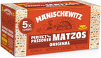 Manischewitz Passover Matzo, 5x1lbs Boxes (Total 5 Boxes) Freshly Baked for Passover 2025 | Just 2 Ingredients | Airy, Thin, Crisp & Delicious!