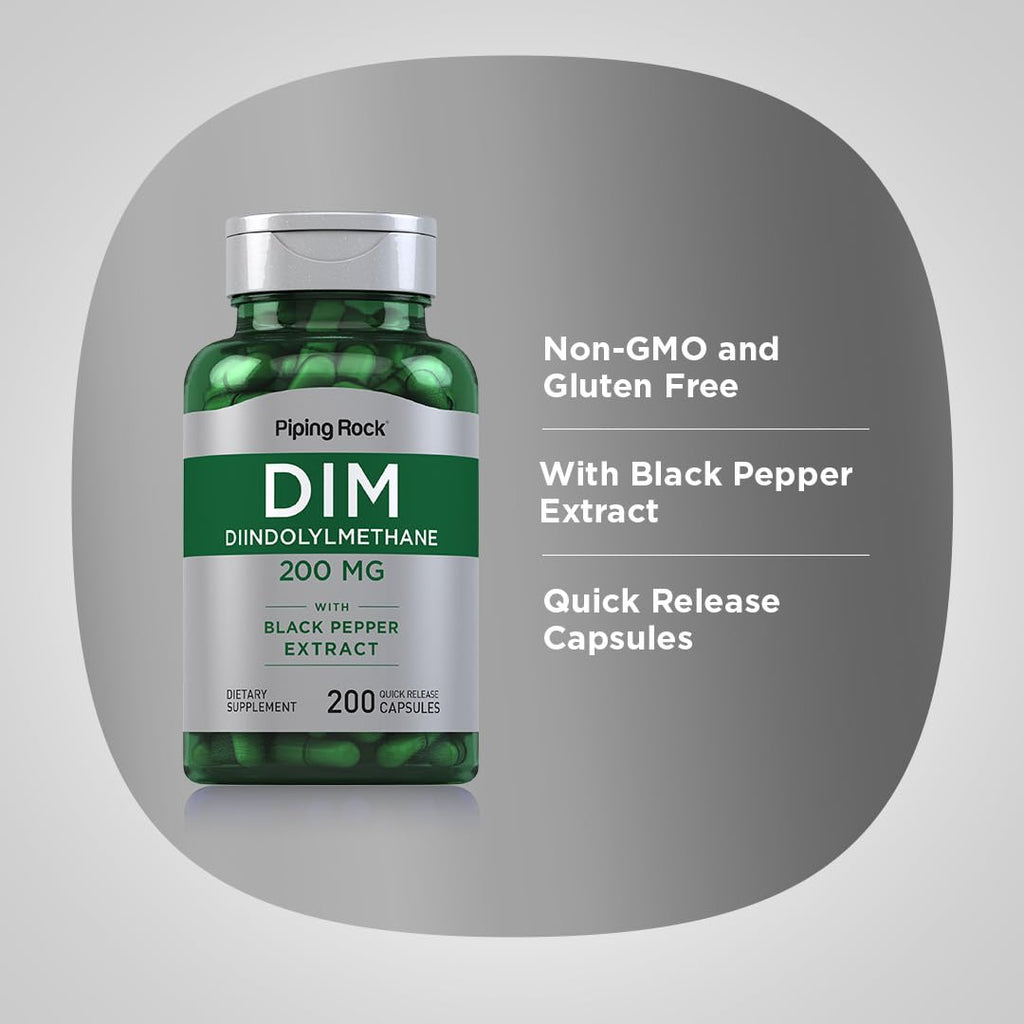 Piping Rock DIM Supplement | 200 mg | 200 Capsules