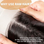 Triippy Raw Hair 5x5 HD Lace Closure Body Wave More Less Shedding than Regular Virgin Hair, 0.10mm Ultra-Thin 5x5 Swiss Real HD Lace with 100% Raw Cambodian Human Hair 16 Inches