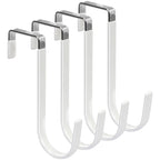 FYY Over the Door Hooks, Single-Hanger 4 Pack, Fits Doors 1 3/8" White