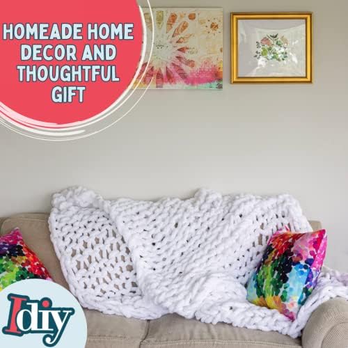iDIY Chunky Yarn 3 Pack Skeins (72 Yards)-Tie Dye (Light Pink, Dark Pink, Red)-Fluffy Chenille Yarn Soft Throw & Baby Blankets, Arm Knitting, Crocheting &DIY Crafts & Projects! Homemade Holiday Gift