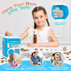 Blue Piggy Bank for Kids, Electronic Coin Money Bank, Children's Safe Money Jar Toy Age 4 7 8 9 10 11 with Password Code Lock and Auto Grab Bill Slot, Great B-Day Xmas Toy Gifts for Kids