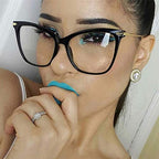 FEISEDY Oversized Cat Eye Glasses Frame Blue Light Blocking Eyewear for Women B2589