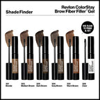 Revlon ColorStay Brow Fiber Filler, Longwearing & Volumizing Waterproof Eyebrow Gel, 302 Warm Brown, 0.23 fl. oz.