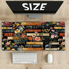 Playmats for Magic: The Gathering MTG Card Game Mat Plus 50 Pcs Card Sleeves, 24 x 14 inch TCG Mat with Stitched Edge for Commander Deck Duskmourn Board Game, Books and Flowers