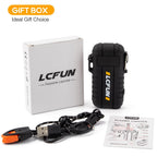 LcFun Electric Dual Arc Lighter USB Rechargeable, Windproof Plasma Lighters with LED Battery Indicator, Waterproof Flashlight Lighter with Whistle Lanyard for Camping, Survival Gear