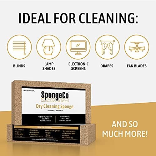 SpongeCo - Dry Cleaning Soot Eraser Sponge - Pet Hair, Smoke, Soot, Dust and Dirt Remover - 3x6 Double, One Unit (3 Pack Single)