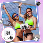 Juexica 36 Pcs Volleyball Team Gifts: 12 Bracelets, 12 Scrunchies, 12 Bags for Players and Volleyball Lovers