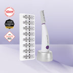 Michael Todd Beauty Sonicsmooth Dermaplane Razor for Women Face + Eyebrow trimmer Dermaplaning System - Peach Fuzz Remover - 8 Weeks of Dermaplaning Blades