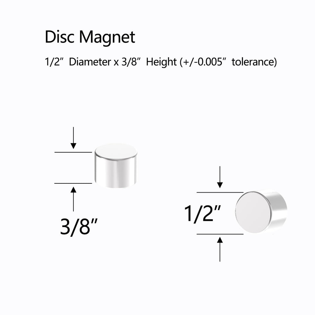 FamouSheen Strong Neodymium Disc Magnet - 1/2" D x 3/8" H - 20 Pack, Powerful Disc Rare Earth Magnets, Small Round Magnet for Office,Whiteboard,Dry Erase Board,Fridge,Crafts,Heavy Duty Map Magnets