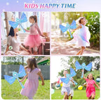 Bubble Wands for Kids Girls - LED Light & Music Bubble Machine: 3 AA Batteries & 2 Bubble Solutions, Outdoor Party Birthday Toys for Toddlers, Gift for 3 4 5 6 7 8 Year Old Girls, Blue