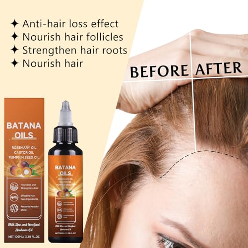 Batana Oil for Hair Growth, 4-in-1 Liquid Batana Oil, with Rosemary Oil Castor Oil Pumpkin Seed Oil,for All Hair Types,3.38 fl oz(1pcs)