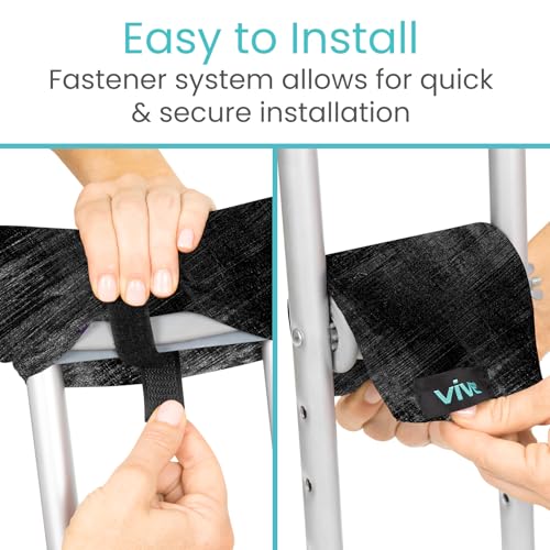 Vive Premium Crutch Pads & Hand Grips - Comfortable, Breathable, Machine Washable Padding - Moisture Wicking & Odor Reducing Pillow Accessory Covers for Adult & Youth Walking Crutches