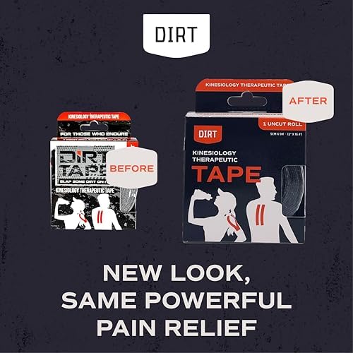 Athletic Kinesiology Tape - Muscle Pain Relief & Joint Support - Premium Elastic Cotton - Latex-Free - Water Resistant - Gym, Indoor & Outdoor Sports - Single Roll (16.4 ft) - Grey