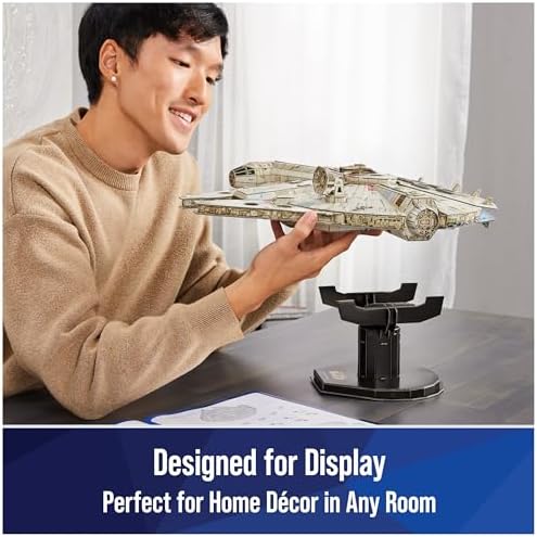 4D Build Star Wars Millennium Falcon 3D Model Kit, 𝖲tar Wars Gifts, Ѕtar Ｗars Toys Desk Decor for Star Ｗars Fans & Collectors, Adults & Teens 12+