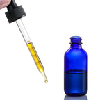 4 Pack 2 oz Glass Dropper Bottles with Measured Dropper - 60ml Dark Blue Tincture Bottles with Calibrated Glass Eye Droppers (1ml) - Leakproof Essential Oils Bottles for Health, Personal Care & Beauty