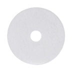 Boardwalk Polishing Floor Pads, 17" Diameter, White, 5/Carton