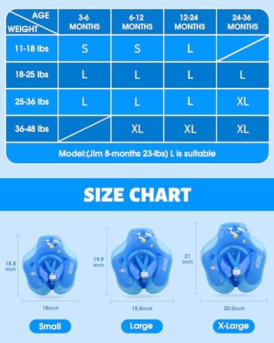 LAYCOL Baby Swimming Float Inflatable Baby Pool Float Ring with Sun Protection Canopy,add Tail no flip Over for Age of 3-36 Months