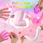 6 Pack Slimes, Pink Slime Kids, Cloud Slime kit for Girls Ages 8-12, Toys for Girls and Boys, for Kids Slime Set Party kit Goodie Bag Stuffers, 4 5 6 7 8 9 10 Year Old Girl Birthday Gift Cute Stuff