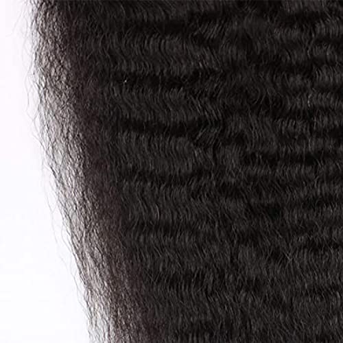 Selina Lace Closure Kinky Straight 4x4 Lace Closure Hd Lace Closure Kinky Straight Human Hair Free Part Lace Closure Hair Natural Color Black(8inch Kinky Straight, 4x4)