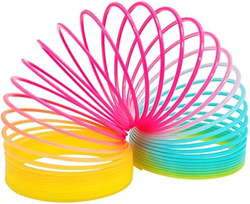 The Dreidel Company Plastic Multicolor Coil Spring, Goody Bag Fillers, Party Favor for Kids, 3" Inches (80mm) (10-Pack)