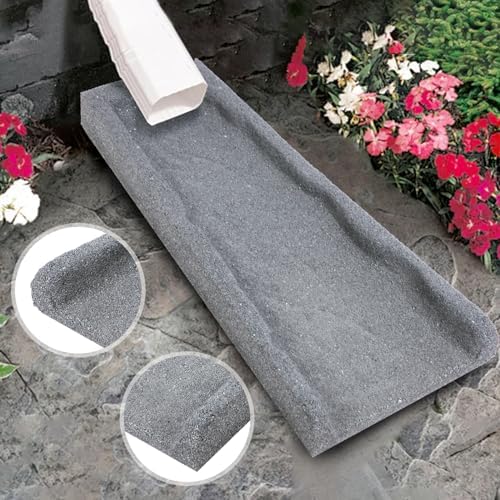 2 Pack Rubber Downspout Splash Block Rain Gutter Down Spout Drain Trays Gray