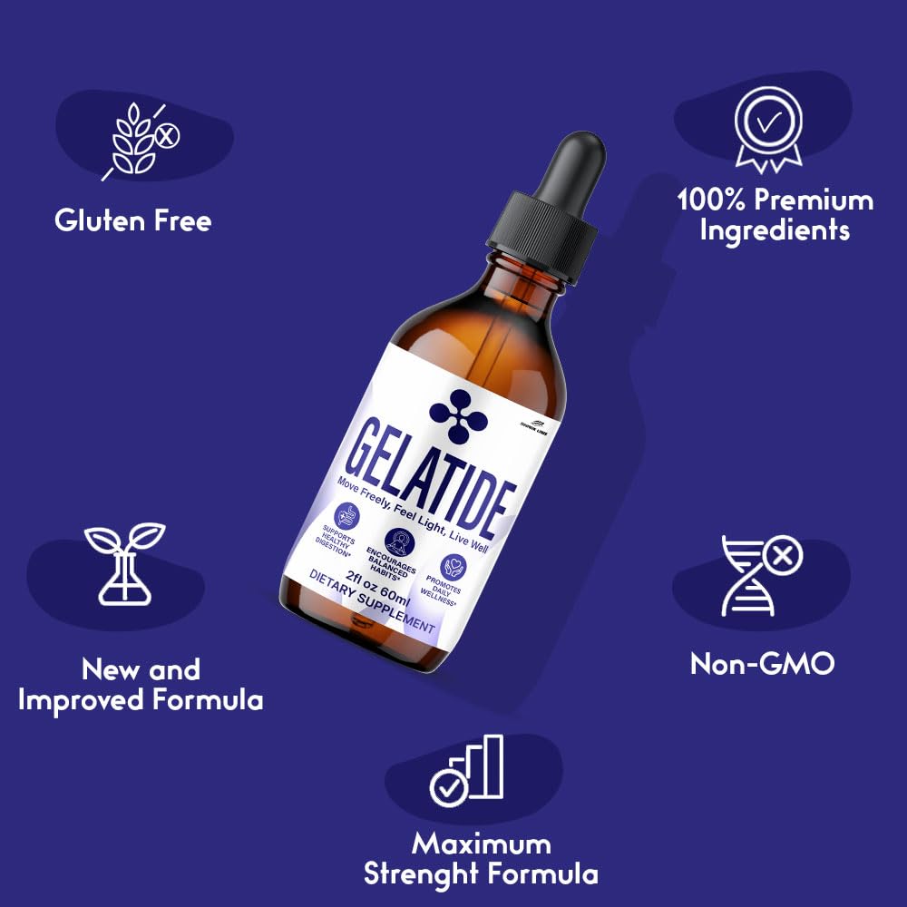 Gelatide Drops, Maximum Potency Supplement, Gela Tide Liquid Extract Advanced Premium Formula, All Natural for Men and Women 60 ML (1)
