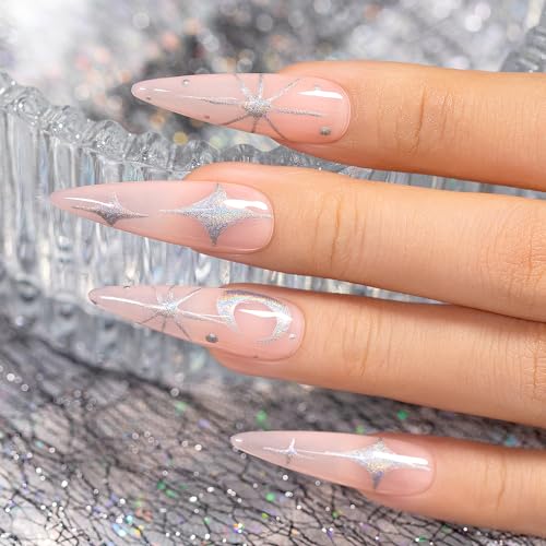 RARJSM Metallic Painting Gel Nail Polish Silver Mirror Chrome Holographic Laser Rainbow Effect Metal Painted Drawing Gel Polish Glossy Shine 8ml Soak Off Curing Need Home Salon DIY Nail Art Design